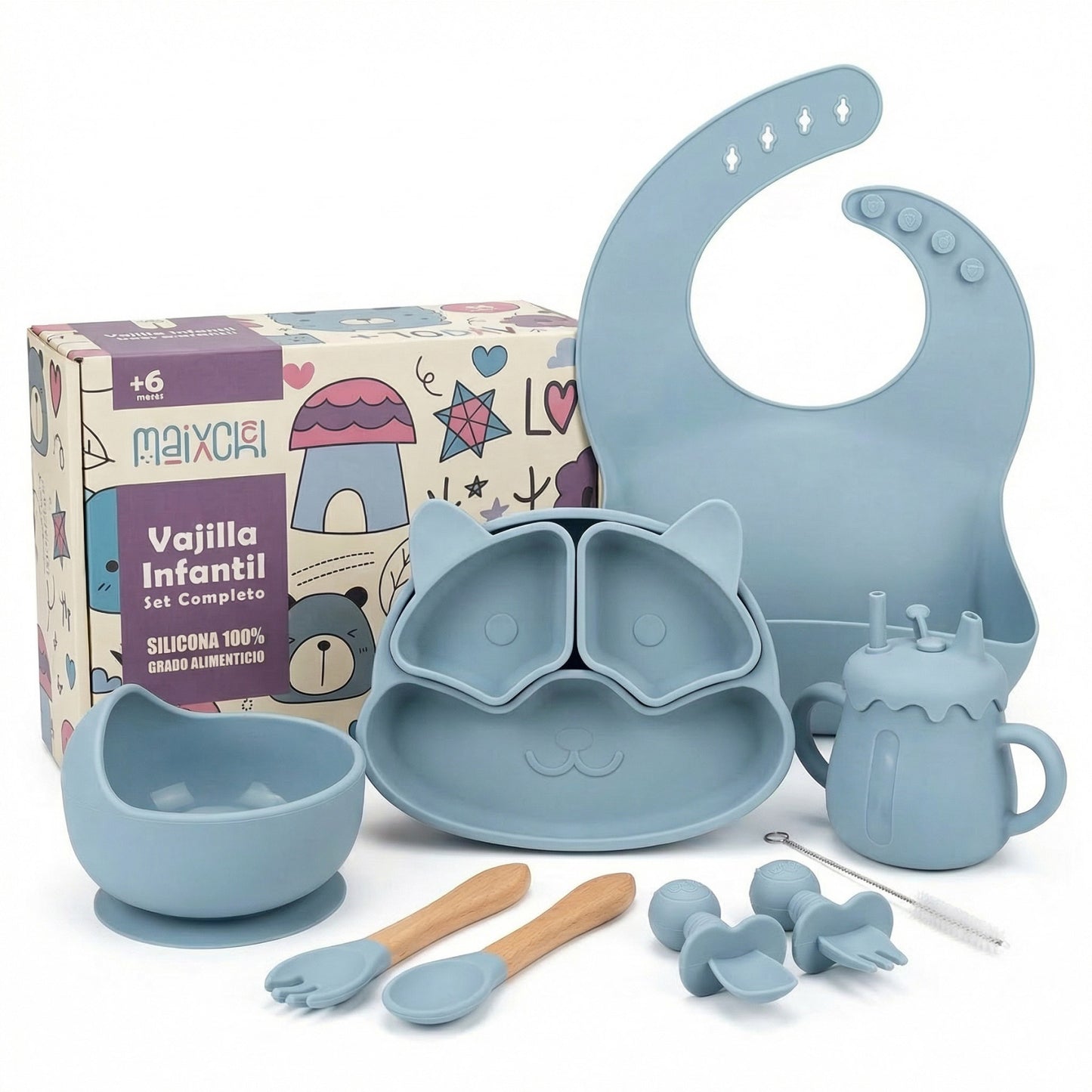 Vajilla bebé de silicona para BLW | Set completo