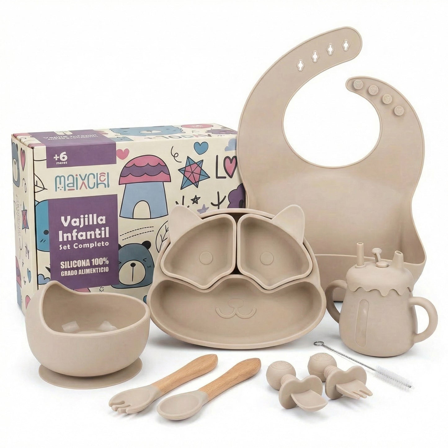 Vajilla bebé de silicona para BLW | Set completo