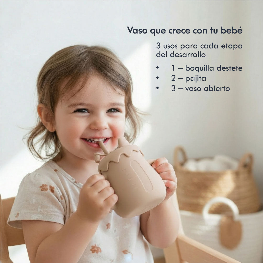 Vaso de aprendizaje bebé 3 en 1 | Antiderrame